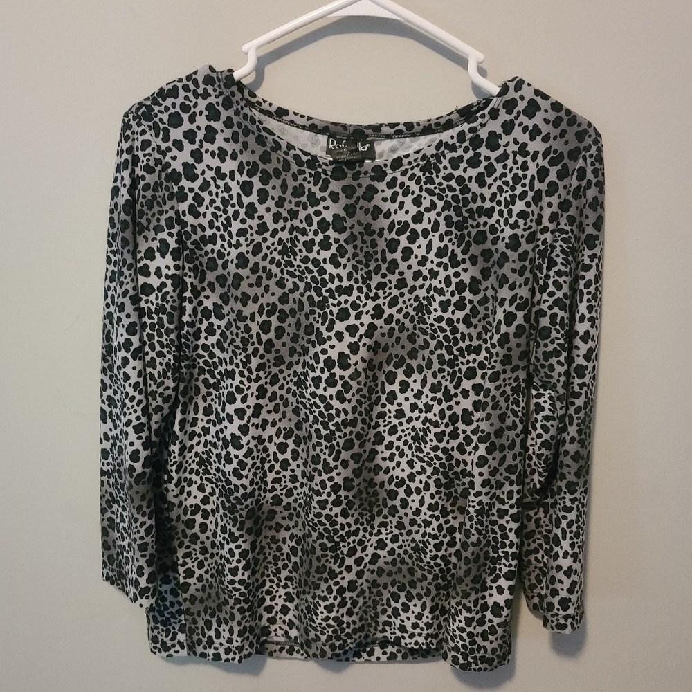 Rafaella leopard print shirt size medium
